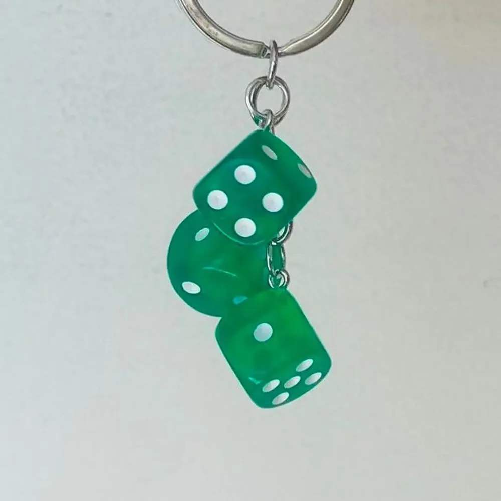 Y2k 2000s vintage style green dice key chain